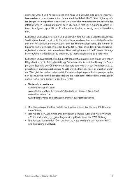 "Bildung im Stadtteil" (pdf, 2.1 MB) - Lernen vor Ort - Bremen