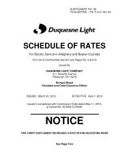 schedule. The rates - Duquesne Light