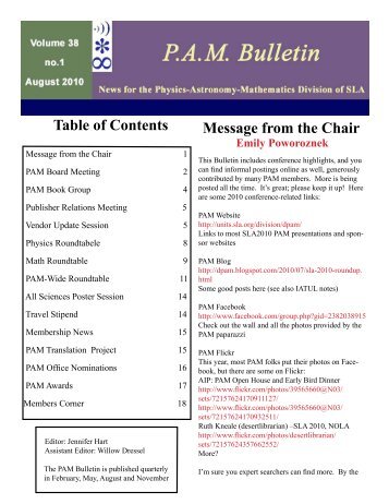 Table of Contents Message from the Chair - Physics-Astronomy ...