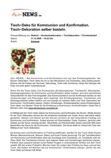 PDF :: fair-NEWS.de :: Tisch-Deko für Kommunion und Konfirmation ...
