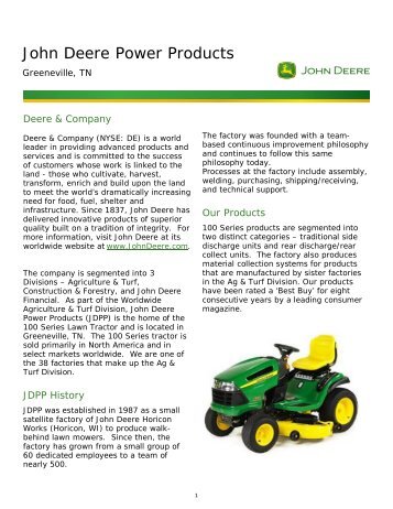 John Deere Power Products - The Shingo Prize