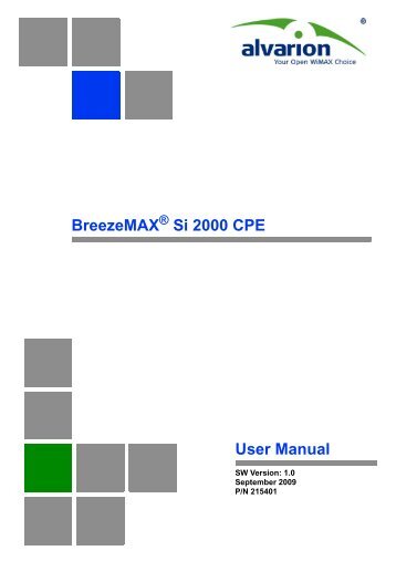 BreezeMAX Si 2000 CPE User Manual - Alvarion