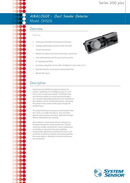 ANALOGUE - Duct Smoke Detector - System Sensor Europe