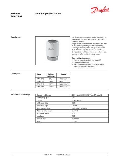 TWA-Z _termine pavara_LT.pdf - Danfoss