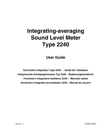 bruel & kjaer 2240 sound level meter