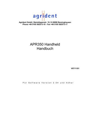 APR350 Handbuch deutsch (pdf) - definitiv!