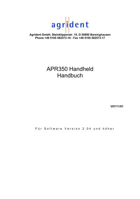 APR350 Handbuch deutsch (pdf) - definitiv!