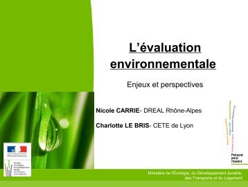 Evaluation environnementale - enjeux et perspectives - CoTITA