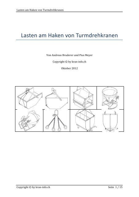 Lasten am Haken von Turmdrehkranen - kran-info.ch