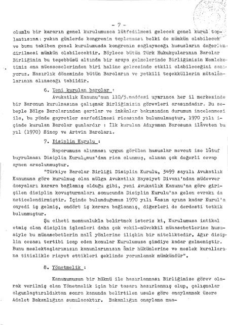 YÃ¶netim Kurulu Ã§alÄ±~ma ve 1970 yÄ±lÄ± Kesin Hesap RaporlarÄ± ile ...