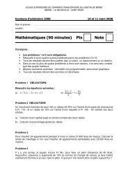 Examen 2008 - Ecole Supérieure de commerce