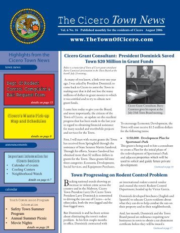 The Cicero Town News - The Town of Cicero