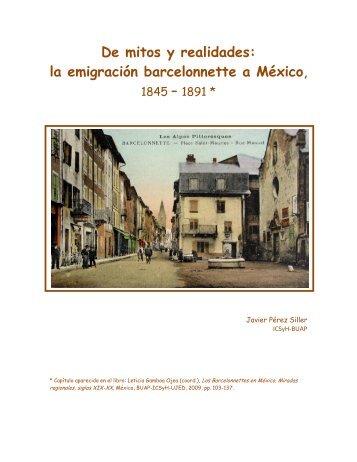 De mitos y realidades: la emigraciÃ³n barcelonnette a ... - Lomesoft