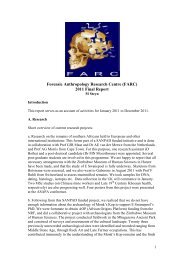 Report of the Forensic Anthropology Research Centre (FARC)