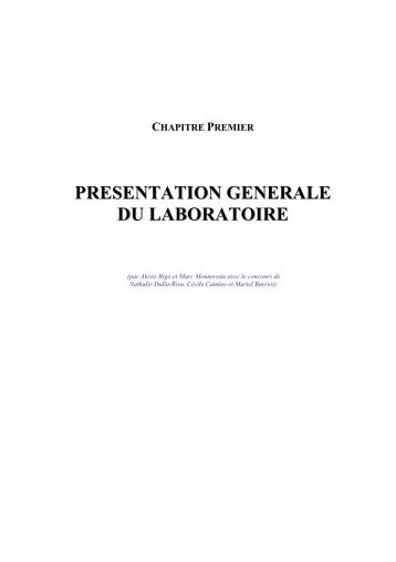 presentation generale du laboratoire - Laboratoire de recherche ...