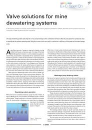 Valve solutions for mine dewatering systems - E+C Spot On