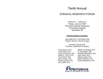 surgical research forum - St. John Health System