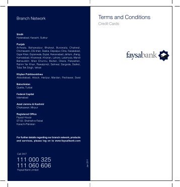 Terms and Conditions - Faysal Bank
