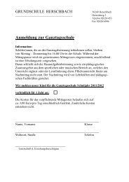 Anmeldung zur Ganztagsschule - Grundschule Herschbach