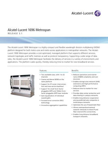 Alcatel-Lucent 1696 Metrospan - telecomnetworks