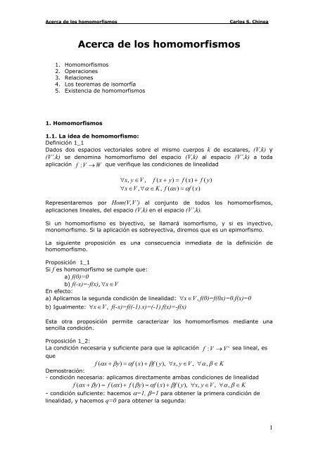 Acerca De Los Homomorfismos Casanchi