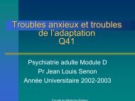 Troubles anxieux et troubles de l'adaptation Q41 Troubles anxieux ...