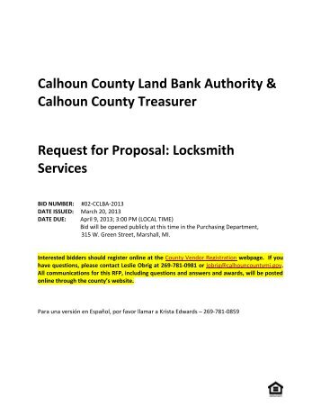 request for proposals - Calhoun County
