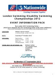 London Swimming Disability Swimming Championships 2012 ...