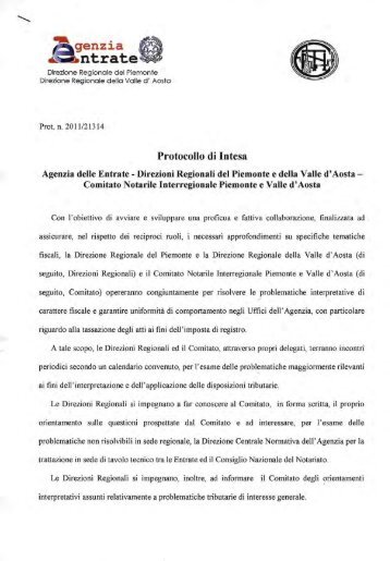 genzia - Direzione regionale Piemonte - Agenzia delle Entrate