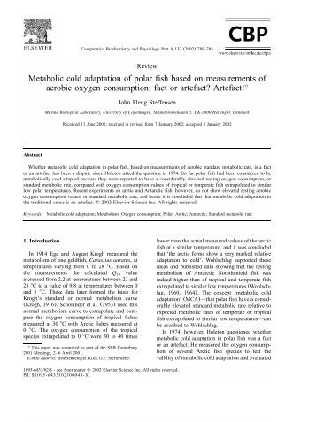 Metabolic cold adaptation of polar fish based on measurements of ...