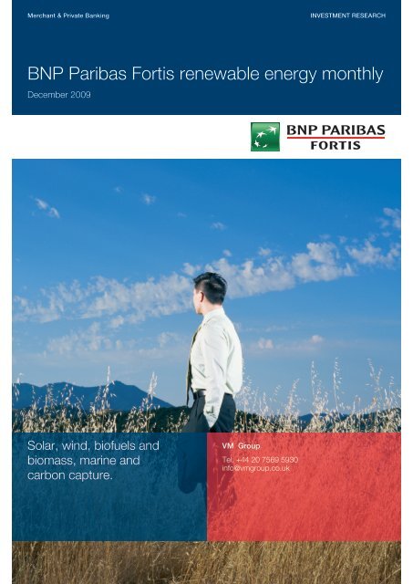 BNP Paribas Fortis renewable energy monthly - Virtual Metals