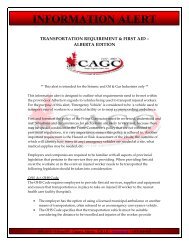 Transportation Requirement & First Aid AB Edition - Canadian ...