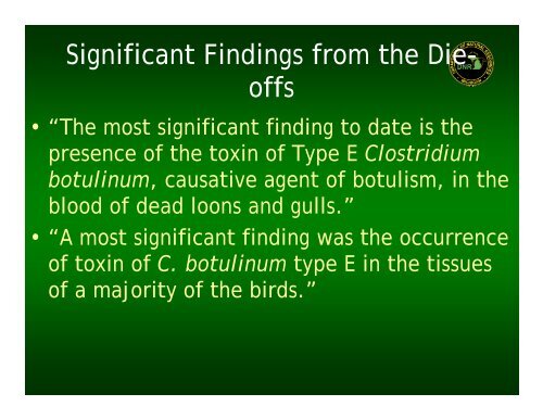 Type E Botulism in Michigan - Michigan Sea Grant