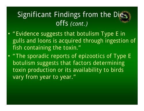 Type E Botulism in Michigan - Michigan Sea Grant