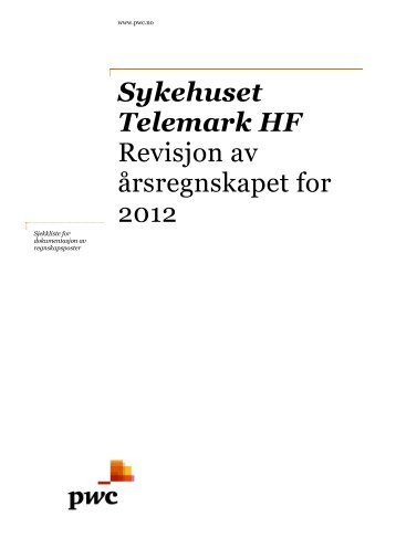 Vedlegg: PWC - Sykehuset Telemark