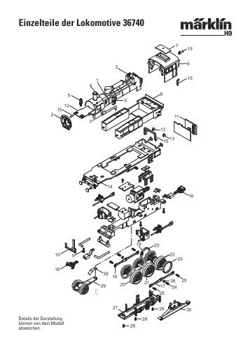 märklin 36740 Explosionszeichnung für Ersatzteilbestellung