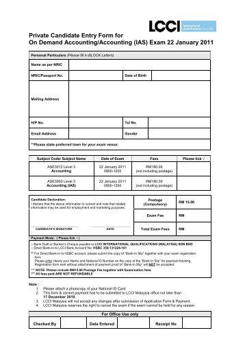 Exam 22 January 2011 - Home - LCCI International Qualifications