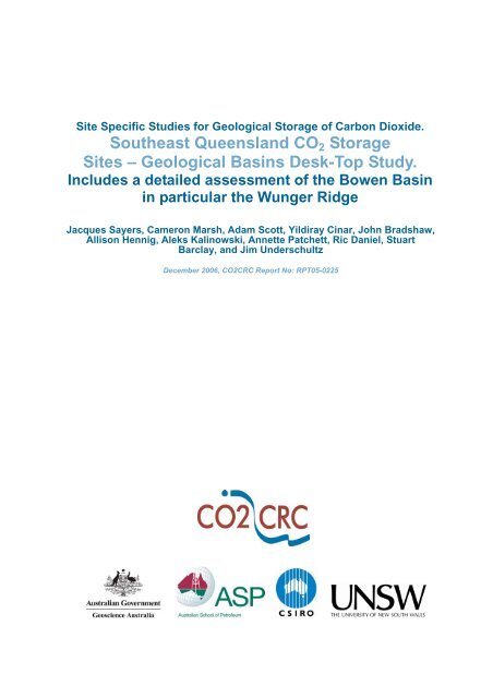 Read the full report (PDF27.8 MB) - CO2CRC