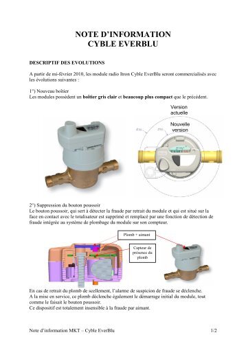 NOTE INFORMATION MODULE CYBLE EVERBLU - Version ... - Itron