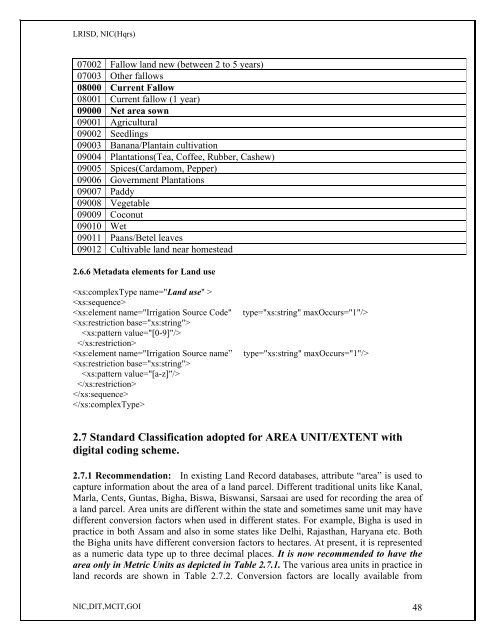 Table 2 - Department of Land Resources