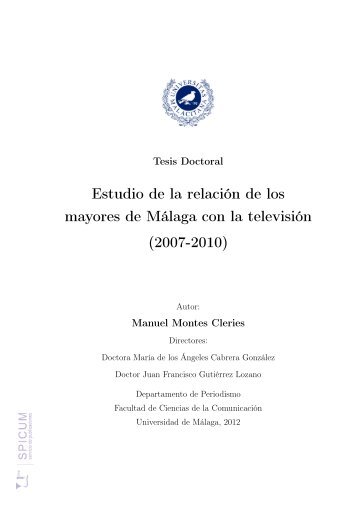 Estudio de la relación de los mayores de Málaga con la televisión ...