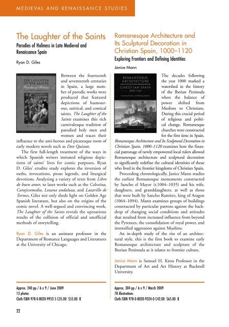 Spring/Summer 2009 - University of Toronto Press Publishing