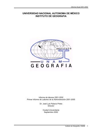 Informe de Actividades 2001 - Instituto de GeografÃ­a - UNAM