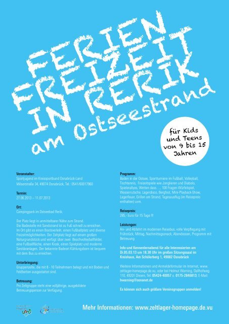 Flyer Rerik 2013 - Kreissportbund OsnabrÃ¼ck-Land e.V.