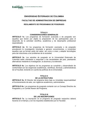 Posgrado - Universidad Externado de Colombia