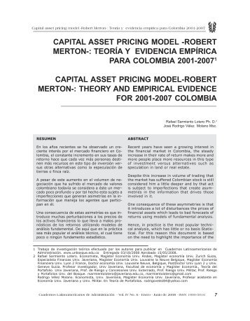 Capital Asset Pricing Model -Robert Merton - Universidad El Bosque