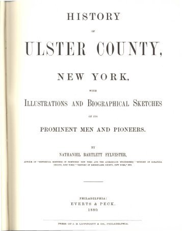 1880 History of Ulster County New York - Saugerties Section