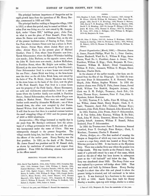 1880 History of Ulster County New York - Saugerties Section