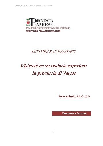 panoramica generale - a.s. 2010/2011 - Provincia di Varese