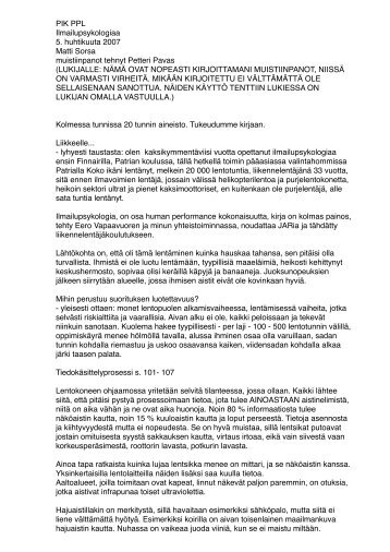Psykologian muistiinpanot (PDF) - Niksula
